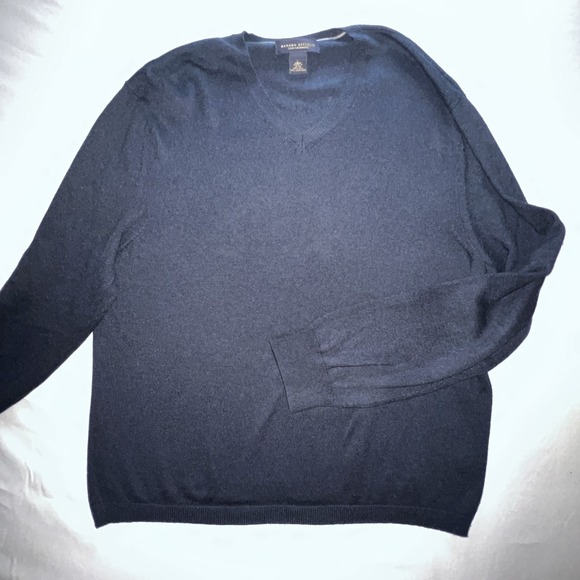 Banana Republic Other - Banana Republic Mens Silk Cashmere V-Neck Sweater Navy Blue Large RN 54023
